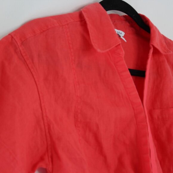 Athleta Playa Coral Linen Cropped Tie Top Womens XSmall - Picture 3 of 11